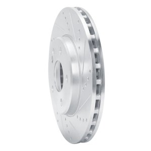 Mercedes-Benz B200 Brake Rotor (1) - Front Right - R1 Concepts - Drilled & Slotted - Silver - `06-`11